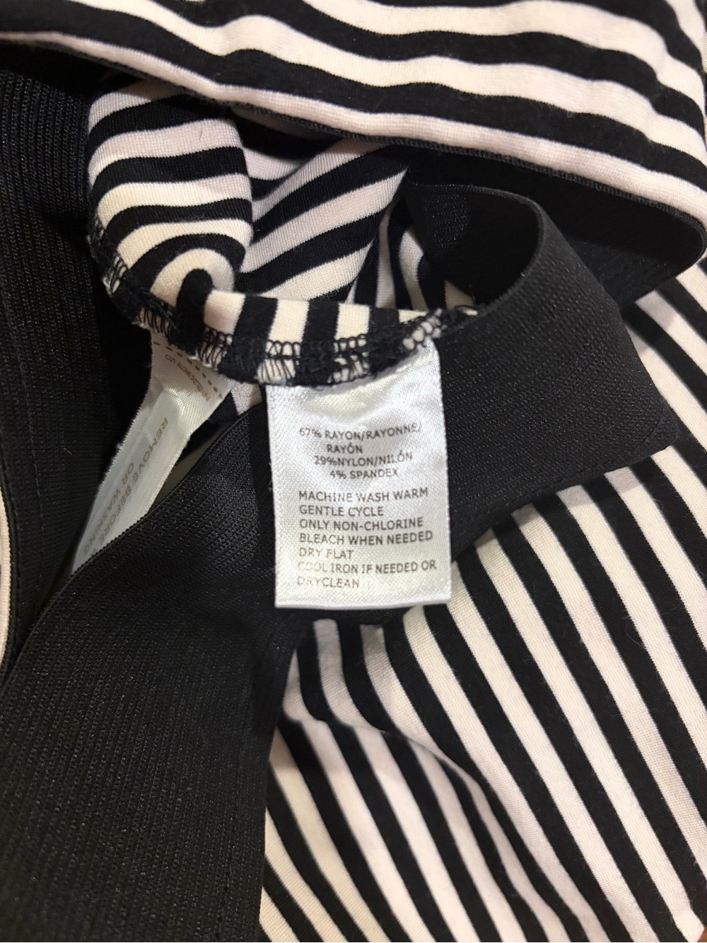 LOFT Black and Cream Striped Mini Skirt - Picture 3 of 4
